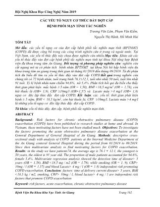Các yếu tố nguy cơ thúc đẩy đợt cấp bệnh phổi mạn tính tắc nghẽn