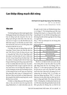 Can thiệp động mạch đùi nông