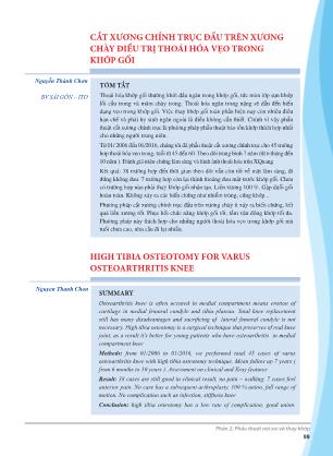 Cắt xương chỉnh trục đầu trên xương chày điều trị thoái hóa vẹo trong khớp gối