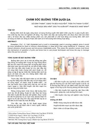 Chăm sóc buồng tiêm dưới da