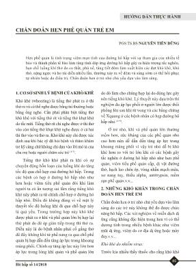 Chẩn đoán hen phế quản trẻ em