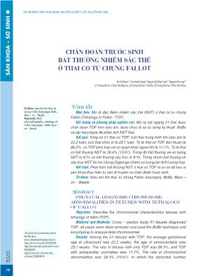 Chẩn đoán trước sinh bất thường nhiễm sắc thể ở thai có tứ chứng Fallot
