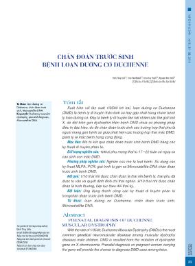 Chẩn đoán trước sinh bệnh loạn dưỡng cơ Duchenne