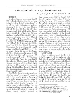 Chẩn đoán và điều trị u cuộn cảnh vùng đầu cổ