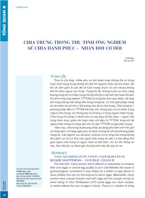 Chia trứng trong thụ tinh ống nghiệm sẻ chia hạnh phúc - Nhân đôi cơ hội