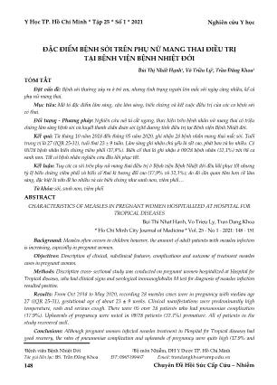 Đặc điểm bệnh sởi trên phụ nữ mang thai điều trị tại Bệnh viện Bệnh Nhiệt đới