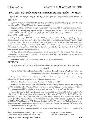 Đặc điểm đột biến gen PreS/S ở bệnh nhân nhiễm HBV mạn