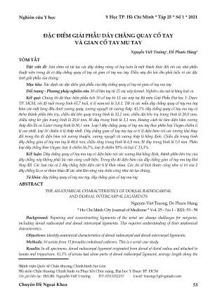 Đặc điểm giải phẫu dây chằng quay cổ tay và gian cổ tay mu tay