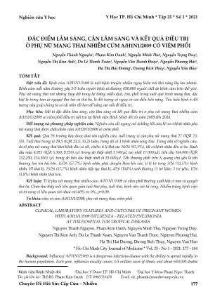 Đặc điểm lâm sàng, cận lâm sàng và kết quả điều trị ở phụ nữ mang thai nhiễm cúm A/H1N1/2009 có viêm phổi