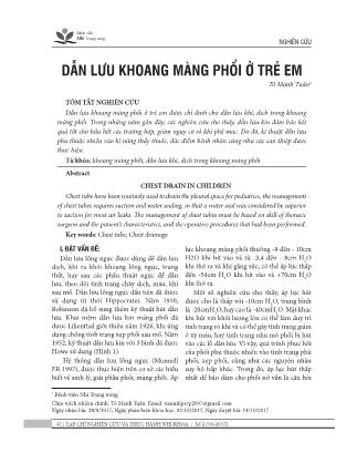 Dẫn lưu khoang màng phối ở trẻ em