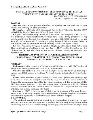 Đánh giá bước đầu triển khai ERCP trong điều trị tắc mật tại Bệnh viện Đa khoa khu vực tỉnh An Giang