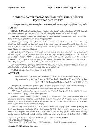 Đánh giá cải thiện giấc ngủ sau phẫu thuật điều trị hội chứng ống cổ tay