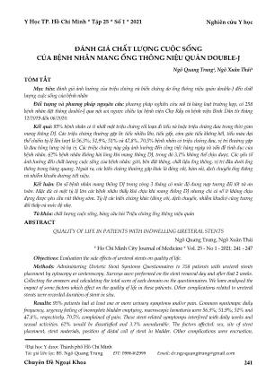 Đánh giá chất lượng cuộc sống của bệnh nhân mang ống thông niệu quản Double-J