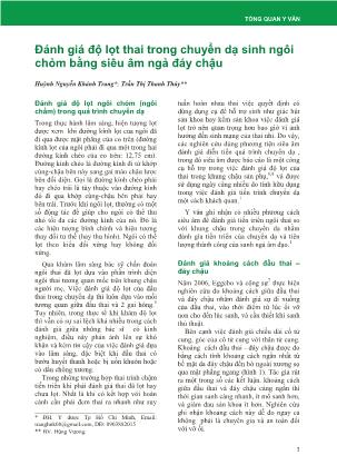 Đánh giá độ lọt thai trong chuyển dạ sinh ngôi chỏm bằng siêu âm ngả đáy chậu