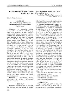 Đánh giá hiệu quả phẫu thuật điều trị bệnh nhân ung thư tuyến giáp biệt hóa kháng I-131