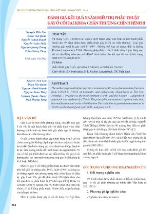 Đánh giá kết quả 5 năm điều trị phẫu thuật gãy ổ cối tại khoa chấn thương chỉnh hình II