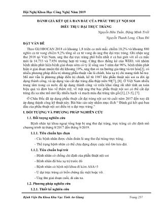 Đánh giá kết quả ban đầu của phẫu thuật nội soi điều trị u đại trực tràng