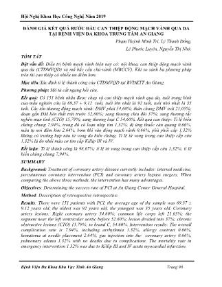 Đánh giá kết quả bước đầu can thiệp động mạch vành qua da tại Bệnh viện Đa khoa trung tâm An Giang