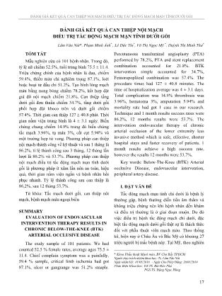 Đánh giá kết quả can thiệp nội mạch điều trị tắc động mạch mạn tính dưới gối