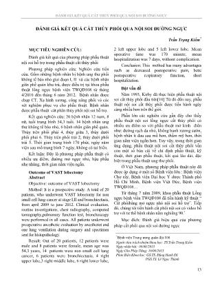 Đánh giá két quả cắt thùy phổi qua nội soi đường ngực