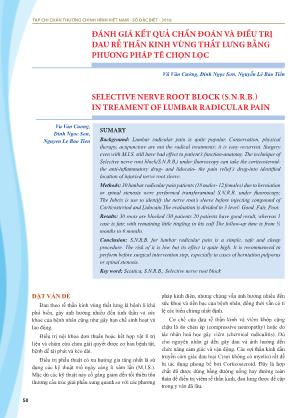 Đánh giá kết quả chẩn đoán và điều trị đau rễ thần kinh vùng thắt lưng bằng phương pháp tê chọn lọc