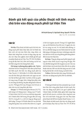 Đánh giá kết quả của phẫu thuật nối tĩnh mạch chủ trên vào động mạch phổi tại Viện Tim