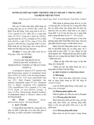 Đánh giá kết quả điều trị phẫu thuật nội soi u trung thất tại Bệnh viện Đà Nẵng