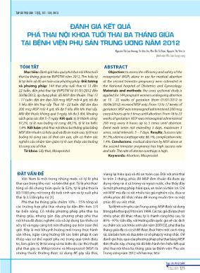 Đánh giá kết quả phá thai nội khoa tuổi thai ba tháng giữa tại Bệnh viện Phụ sản Trung ương năm 2012