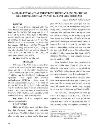 Đánh giá kết quả phẫu thuật bệnh thiểu sản động mạch phổi kèm thông liên thất (PA-VSD) tại Bệnh viện Tim Hà Nội