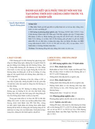 Đánh giá kết quả phẫu thuật nội soi tái tạo đồng thời dây chằng chéo trước và chéo sau khớp gối