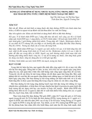 Đánh giá tình hình sử dụng thuốc dạng uống trong điều trị đái tháo đường type 2 trên bệnh nhân ngoại trú BHYT