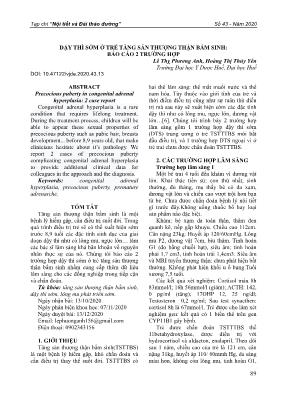 Dậy thì sớm ở trẻ tăng sản thượng thận bẩm sinh: Báo cáo 2 trường hợp