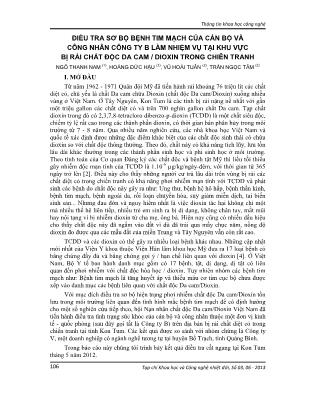 Điều tra sơ bộ bệnh tim mạch của cán bộ và công nhân công ty B làm nhiệm vụ tại khu vực bị rải chất độc da cam/dioxin trong chiến tranh