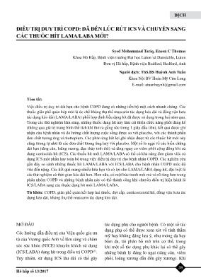 Điều trị duy trì COPD: đã đến lúc rút ICS và chuyển sang các thuốc hít LAMA/LABA mới?