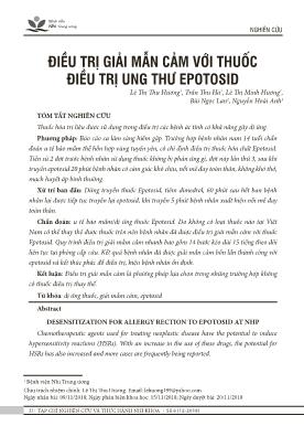 Điều trị giải mẫn cảm với thuốc điều trị ung thư Epotosid