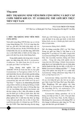 Điều trị kháng sinh viêm phổi cộng đồng và đợt cấp COPD nhiễm khuẩn: từ guideline thế giới đến thực tiễn Việt Nam