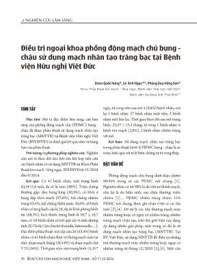 Điều trị ngoại khoa phồng động mạch chủ bụng - Chậu sử dụng mạch nhân tạo tráng bạc tại Bệnh viện Hữu nghị Việt Đức