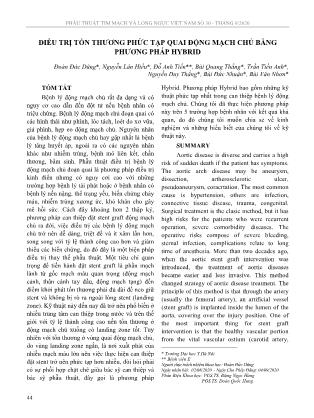 Điều trị tổn thương phức tạp quai động mạch chủ bằng phương pháp Hybrid