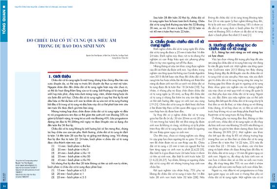 Đo chiều dài cổ tử cung qua siêu âm trong dự báo dọa sinh non