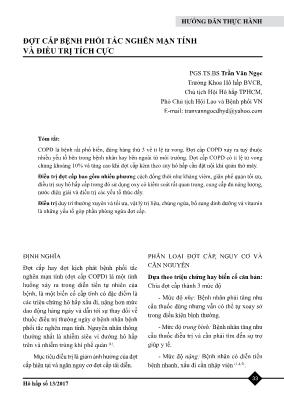 Đợt cấp bệnh phổi tắc nghẽn mạn tính và điều trị tích cực