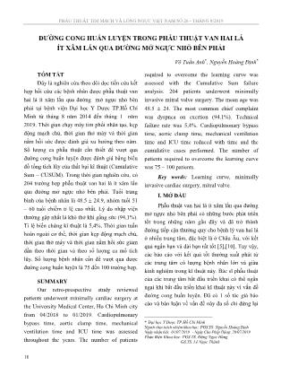 Đường cong huấn luyện trong phẫu thuật van hai lá ít xâm lấn qua đường mở ngực nhỏ bên phải