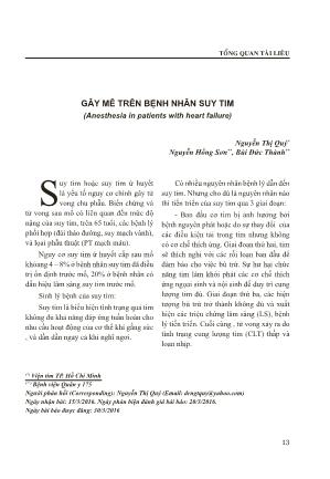 Gây mê trên bệnh nhân suy tim (Anesthesia in patients with heart failure)