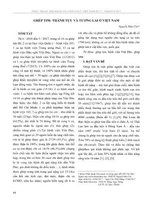 Ghép tim: thành tựu và tương lai ở Việt Nam