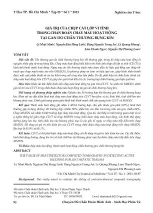Giá trị của chụp cắt lớp vi tính trong chẩn đoán chảy máu hoạt động tại gan do chấn thương bụng kín