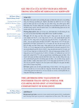 Giá trị của cửa xuyên vách qua nội soi trong xóa điểm mù khoang sau khớp gối