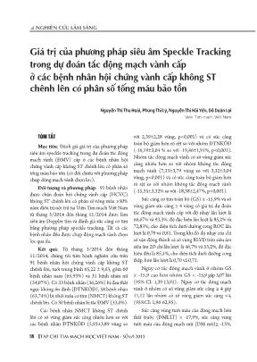 Giá trị của phương pháp siêu âm speckle Tracking trong dự đoán tắc động mạch vành cấp ở các bệnh nhân hội chứng vành cấp không ST chênh lên có phân số tống máu bảo tồn