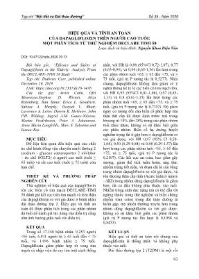 Hiệu quả và tính an toàn của dapagliflozin trên người cao tuổi: một phân tích từ thử nghiệm DECLARE TIMI 58