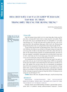 Hóa chất liều cao và cấy ghép tế bào gốc tạo máu tự thân trong điều trị ung thư buồng trứng
