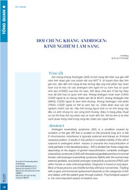 Hội chứng kháng Androgen: kinh nghiệm lâm sàng