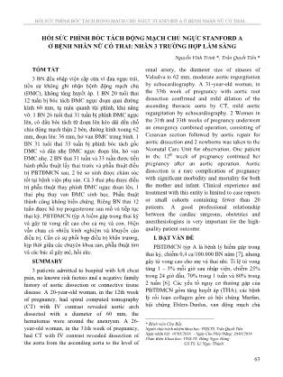Hồi sức phình bóc tách động mạch chủ ngực Stanford A ở bệnh nhân nữ có thai: nhân 3 trường hợp lâm sàng